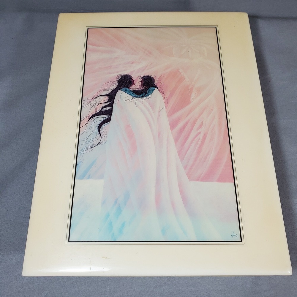 Bill Rabbit Acrylic Crystal Art Tile Heart Soars Like an Eagle Scene Southwest